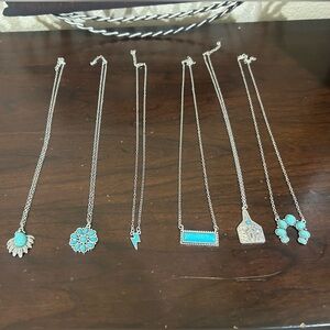 6 pcs set vintage western cowboy style turquoise charm pendant
